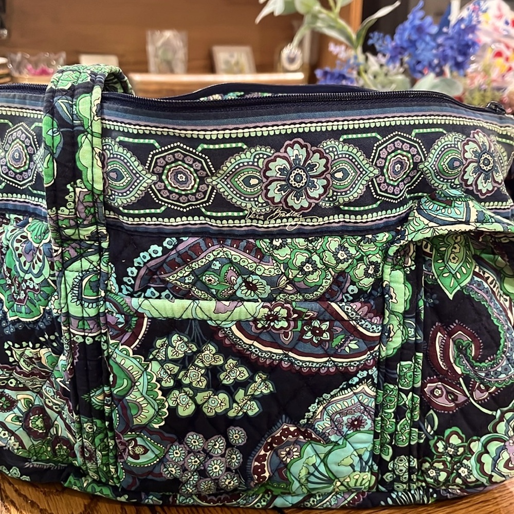 Vera Bradley shoulder bag in Blue Rhapsody fabric. 13.5x 9.5x 3.5”.vibrant